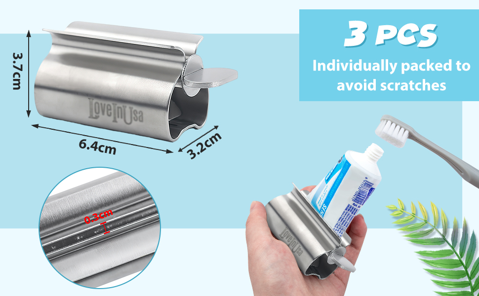 HAKACC Toothpaste Squeezer, 3PCS Toothpaste Tube Squeezer Metal
