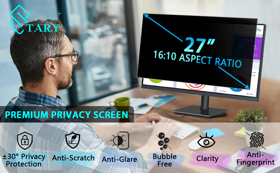 27 Inch Computer Privacy Screen Filter for 1610 Widescreen