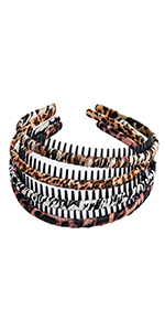 Leopard Print hairbands hair Headbands Women Hair Accessories Non-slip Resin comb teeth hair hoop 
