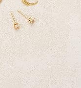 Gold Hoop Earrings for Women, Trendy 14K Gold Plated Hypoallergenic Link Huggie Earrings Stack, D...