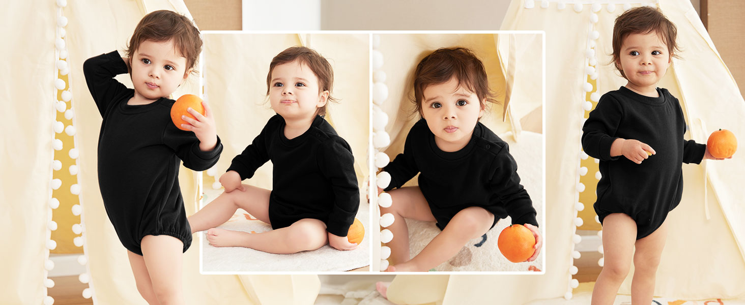 OPAWO Baby Sweatshirt Romper Onesie Newborn Girl Boy Bubble Romper