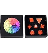 Rockcloud Red Jasper Platonic Solids Sacred Geometry with Merkaba Star Set, Healing Crystal Facet...