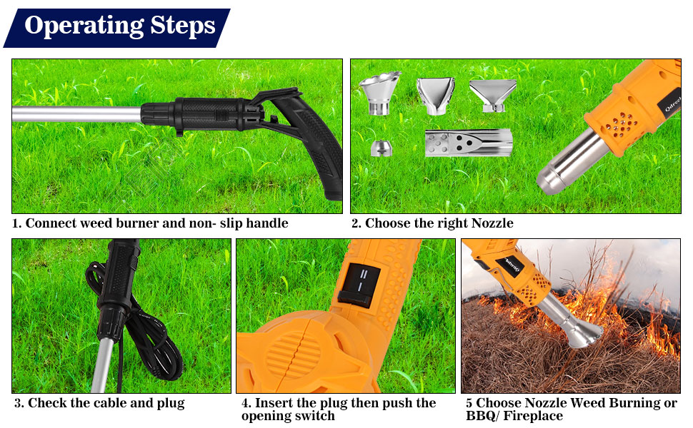 Electric Weed Burner Heat Gun Barbecue Lighter 3 in 1, Garden Gear
