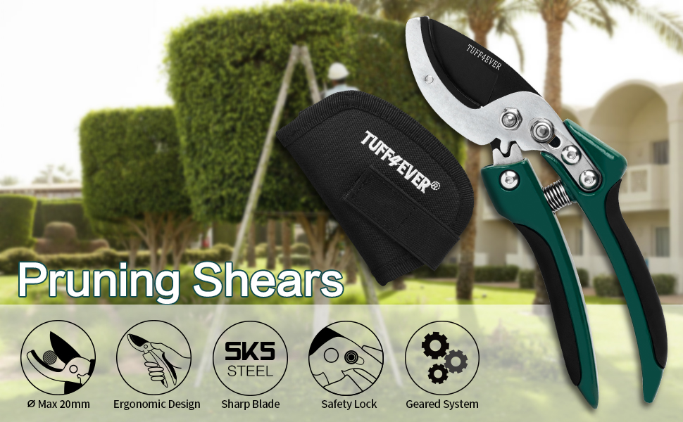 Tuff4ever Professional Anvil Secateurs of Geared System Ideal