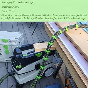 Coiled Hose Clips Fits For Festool 27mm Vacuum Hoses Adapter