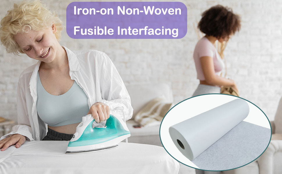 IronOn NonWoven Fusible Interfacing 15.7 Inch x 54.7 Yard Lightweight NonWoven