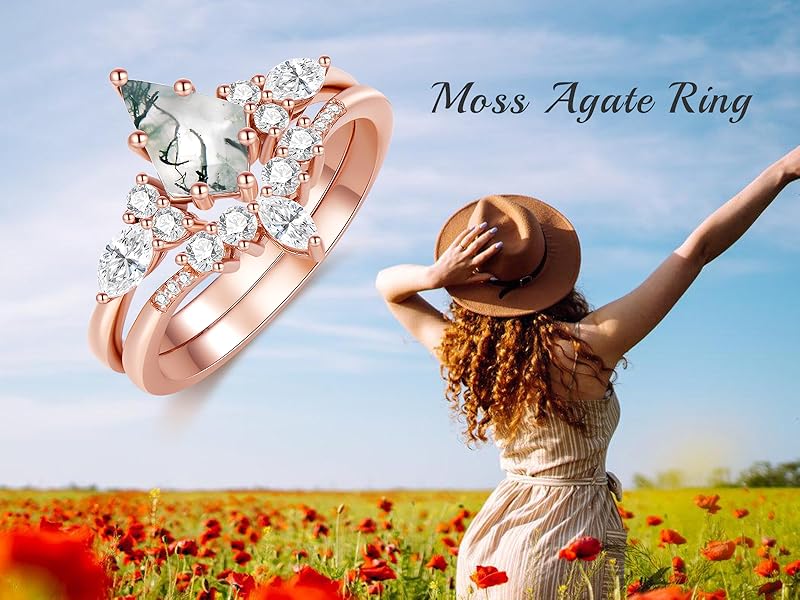 moss agate rings