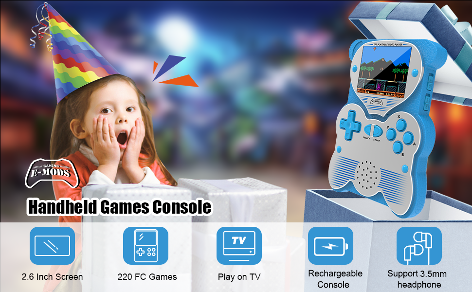 Kids Handheld Games Retro Games Player with 220 Classic