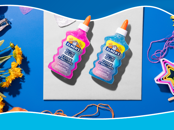 elmers glitter glue craft art string flowers class teacher kids activity fun gift party supplies