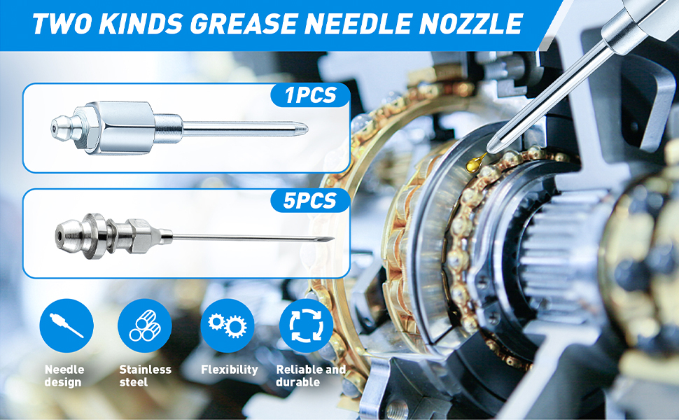 NANOXITY Grease Gun Needle Tip, Grease Needle Nozzle, Needle Grease Dispenser
