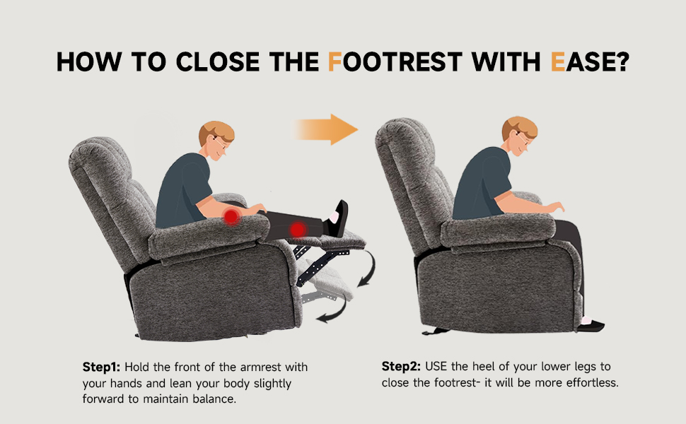 Eiayeebil Rocker Recliner Chair for Adult, Oversized Lazy