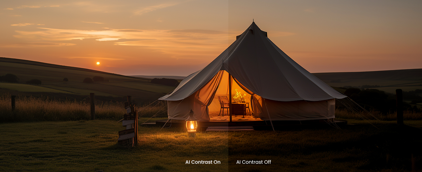 AI Contrast adjusts per scene for stunning HDR visuals- sharp detail even in dark areas.