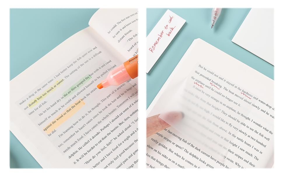 Jiemay 850 Pcs Transparent Sticky Notes Pad, Clear Sticky