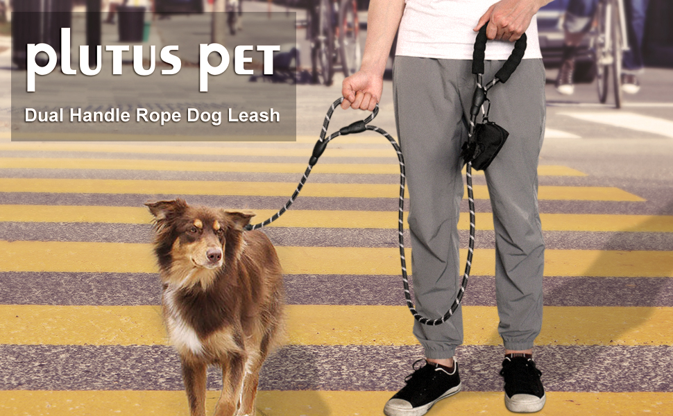 Strong Rope Dog lead 6ft Long with Two Padded Handles,Heavy Duty