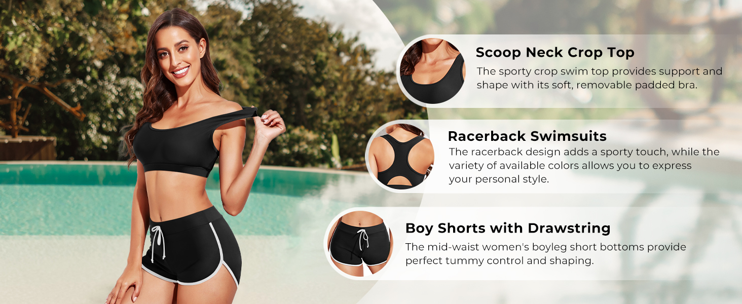 Racerback Crop Top with Boy Shorts