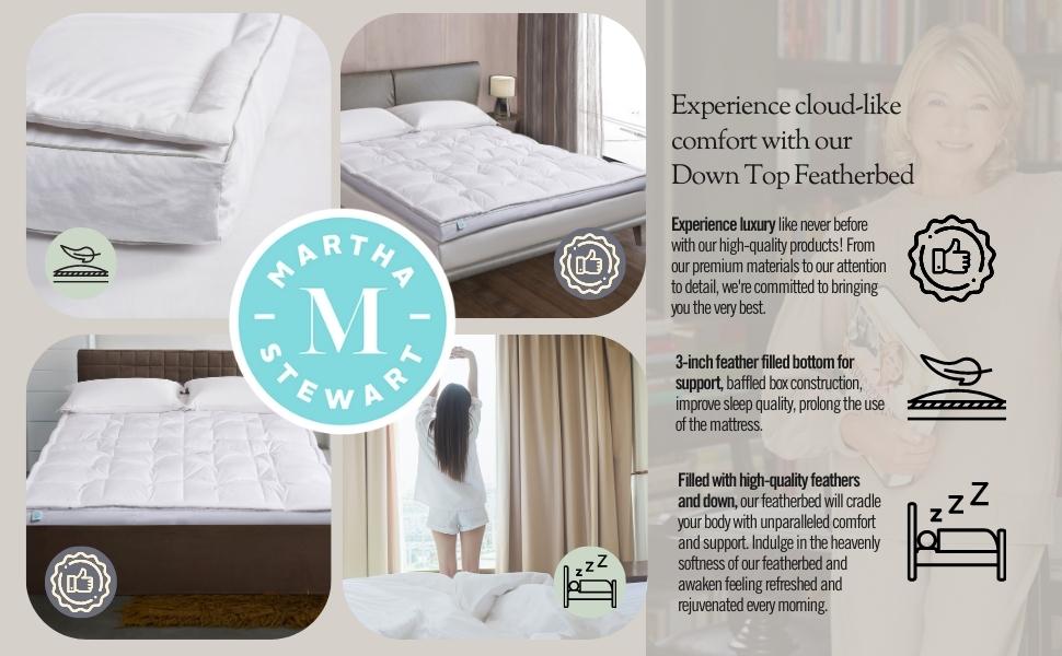 Martha Stewart Mattress Topper Twin Size, 3 Inch Feather