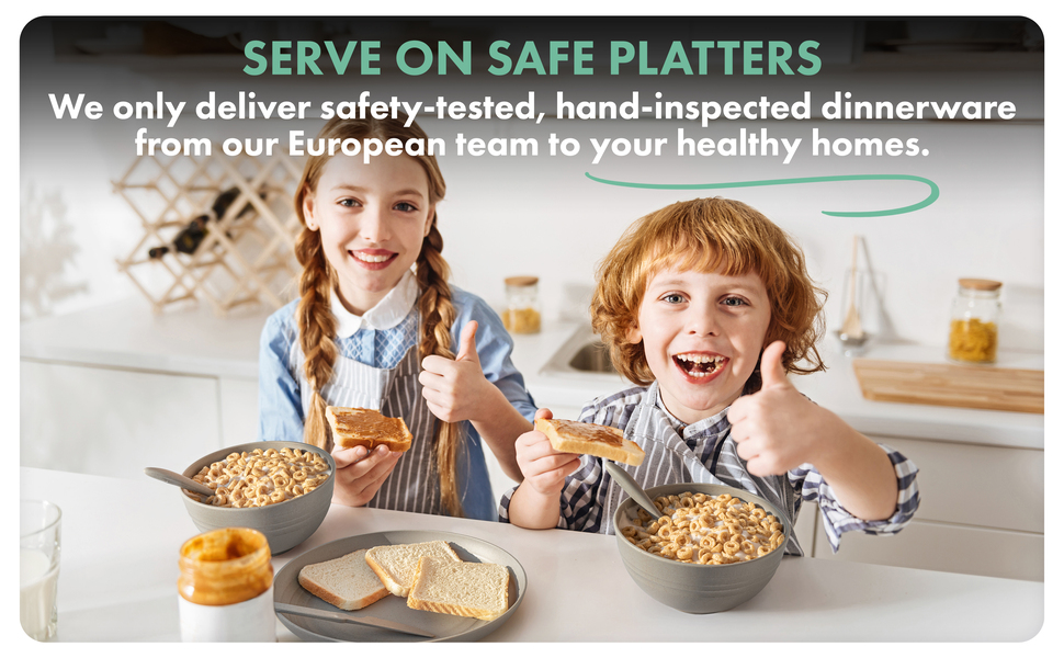 FOODLE Wheat Straw Plates Set for 8 Alternative for