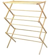 Home-it Wooden Clothes Drying Rack for Laundry - Collapsible Folding Bamboo Laundry Drying Rack f...