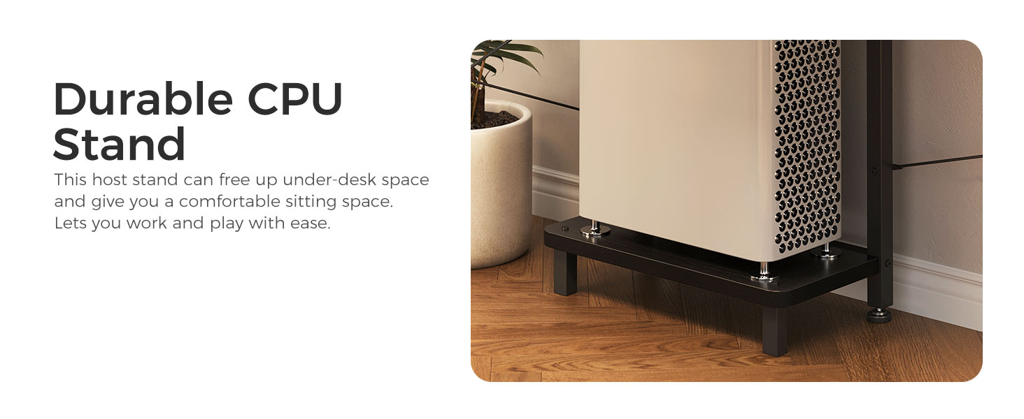 l shaped desk with host stand