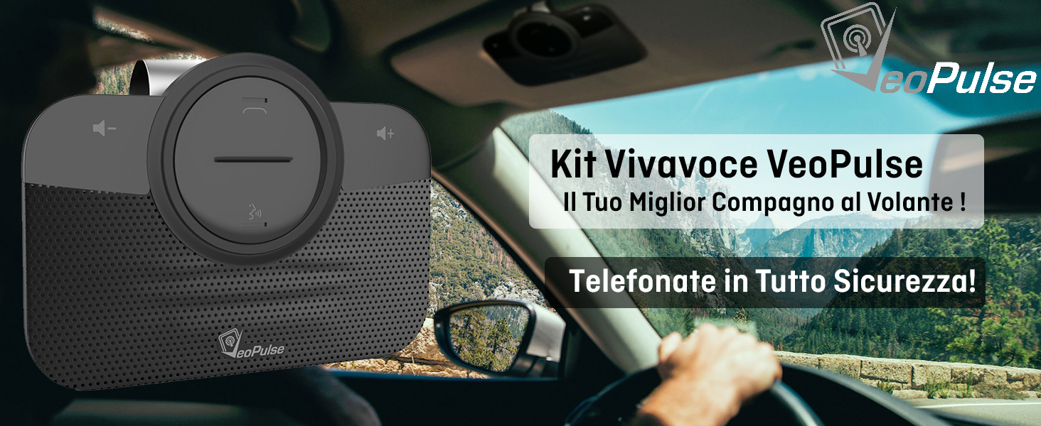 VeoPulse BPRO 2B Kit Vivavoce per Auto Bluetooth con Accensione e