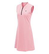 BGOWATU Women's Tennis Dress Sleeveless Golf Polo Dress Lightweight Sports Activewear Dress Zip Up