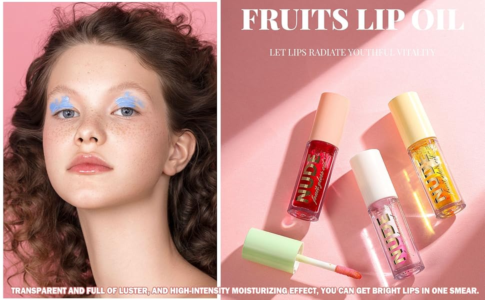 lip gloss oil lip glow oil lip gloss set lipgloss set pack strawberry pink moisturizing plumping