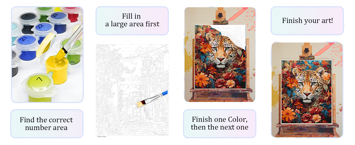 Axquilon Paint by Numbers Kit for Adults BeginnerLeopard