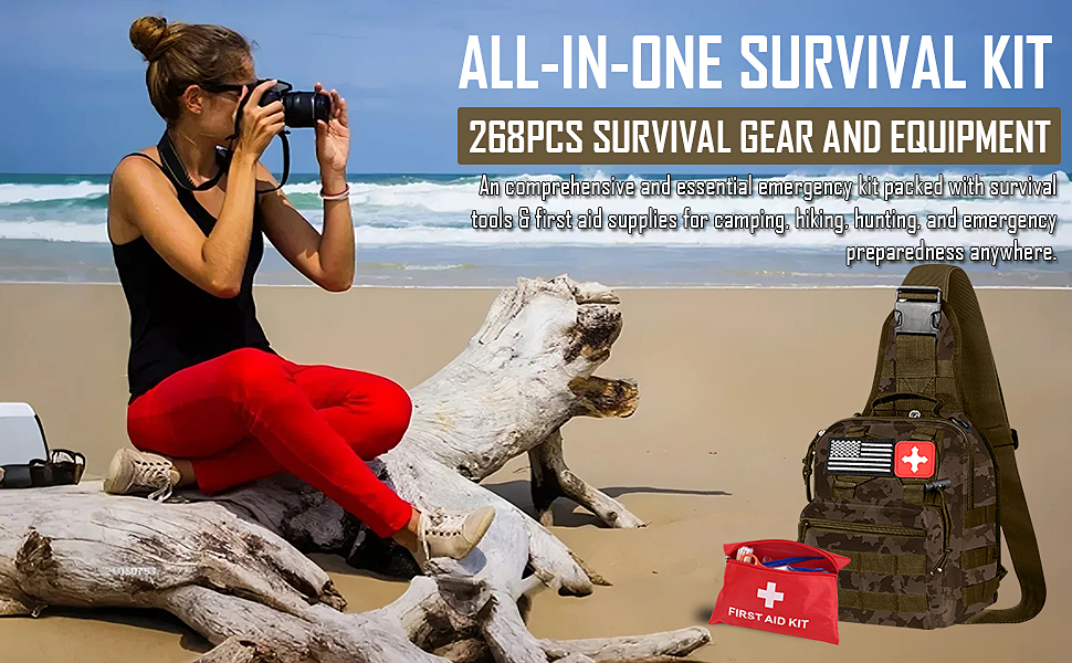 268pcs equipo táctico herramientas de camping suministros médicos de emergencia