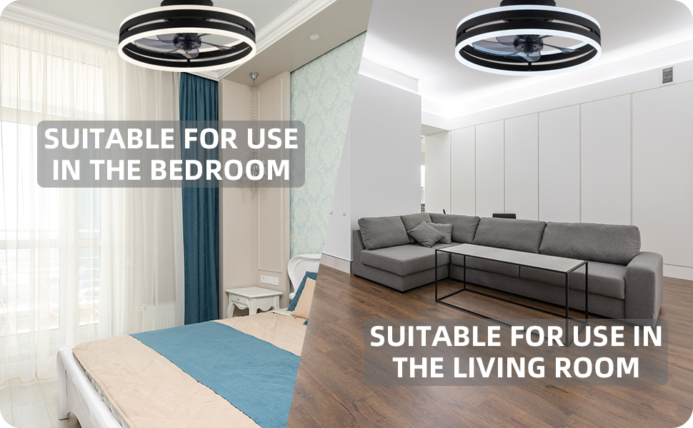 YoloOwl Flush Mount Ceiling Fan with Light and Bluetooth Speaker 6