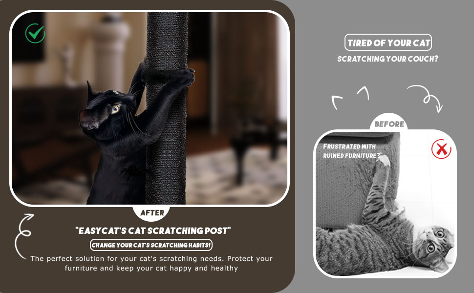 PuzzlePaw Gothic Cat Scratching Post Black Gothic Cat Tree Halloween Scratcher