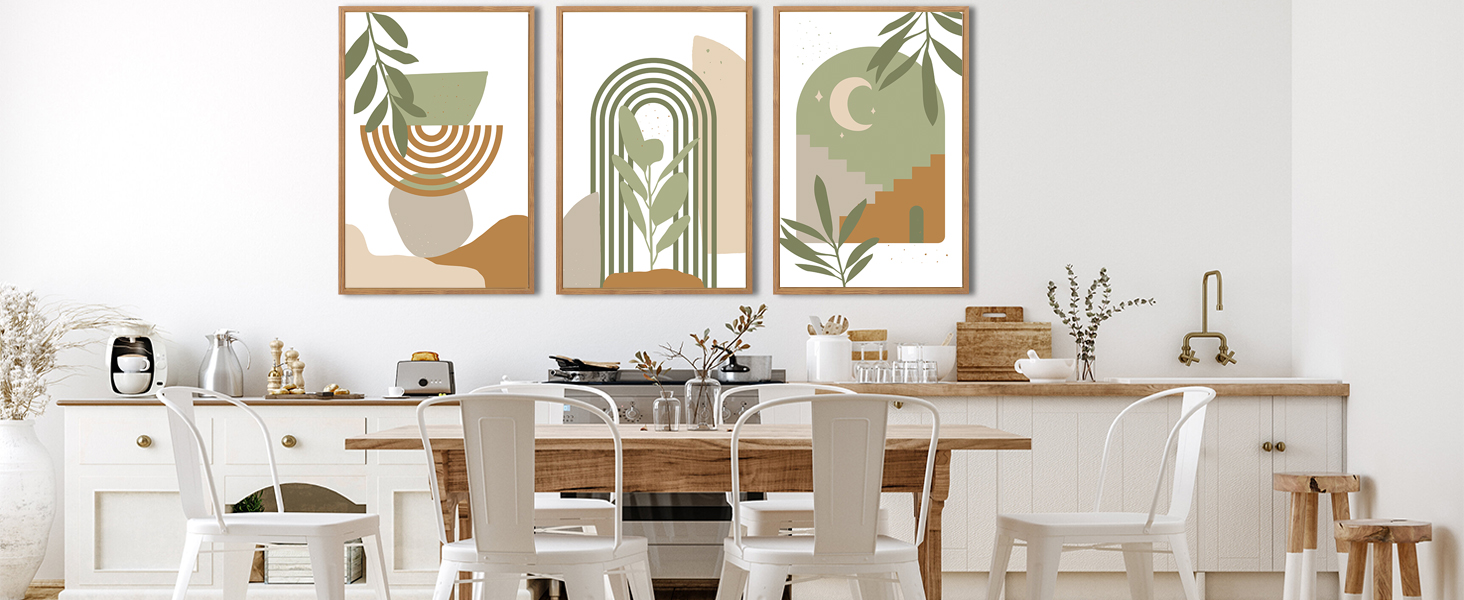 ANHUIB Large Framed Boho Abstract Canvas Wall Art 24 * 36