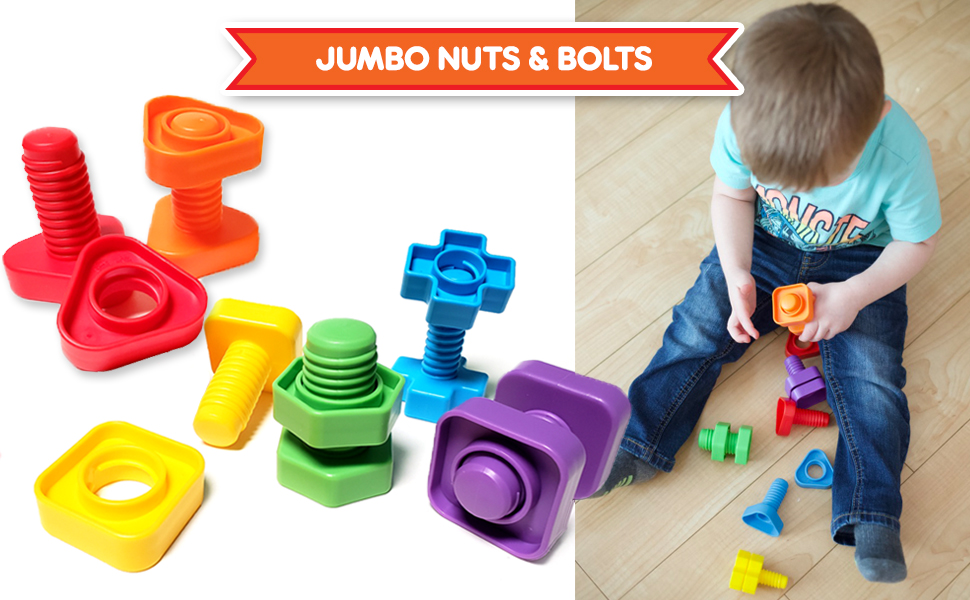 Jumbo Nuts and Bolts for Toddlers Fine Motor Skills