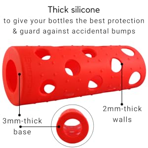 Brieftons Silicone Sleeves: 6-Pack Insulated Anti-Slip Protection Covers,  Ultra Thick & Durable, Better Than Neoprene & Rubber, Also Perfect for