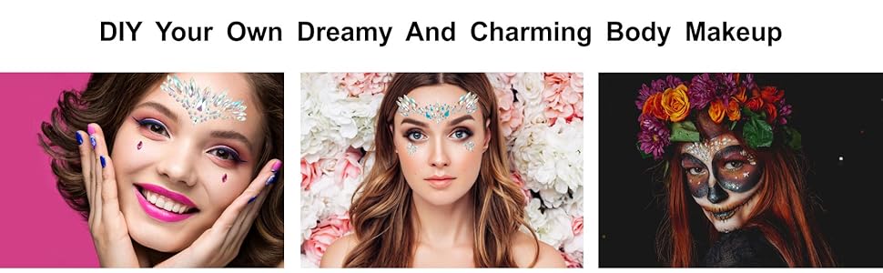 Luminous Face Jewels Body Makeup Noctilucent Crystal Glitter Stickers Rave Accessories for Women 