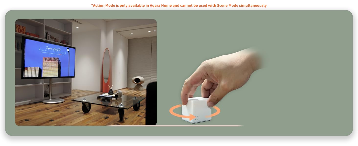 a hand holding a white cube that is placed in front of a mirror.