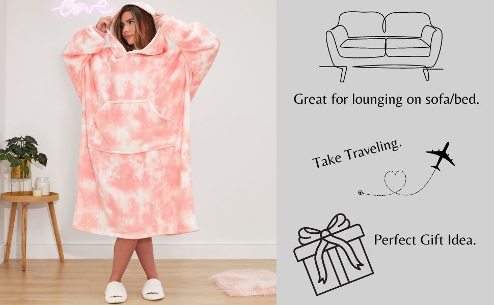 travel wearable blanket throw hoodie holiday camping caravan