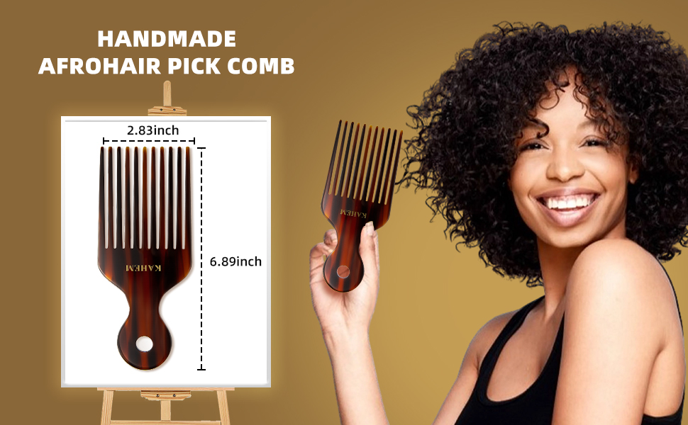 KAHEM Pick Comb for Afro Hair, Hair Pick Comb For Long