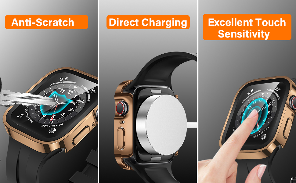 Amizee 2 Pack Compatible with Apple Watch Case 40mm Series 6/5/4/SE with Builtin