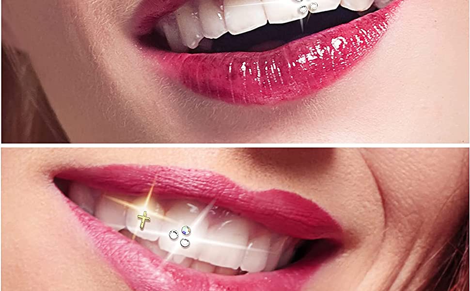 Tebinzi Teeth Jewelry Kit, Tooth Gem Kit With Curing Light And Glue, 20