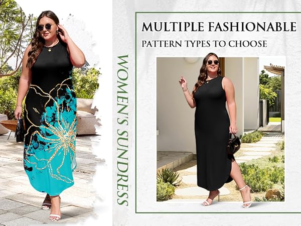 Wolddress Womens 2025 Plus Size Sleeveless Tank Dress Casual