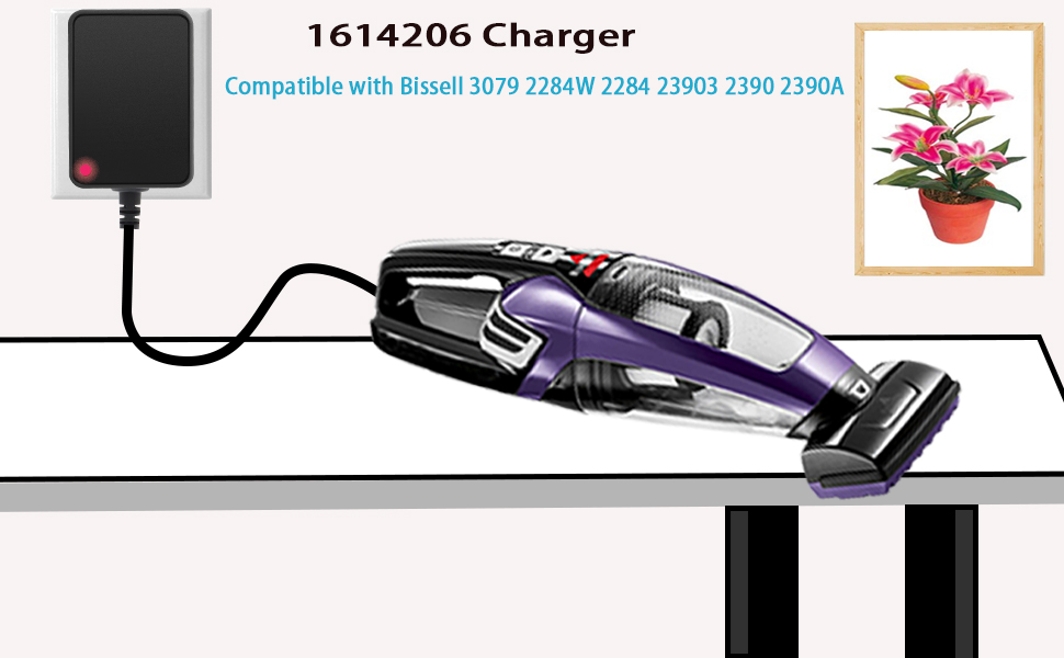 Replace The Bissell Pet Hair Eraser 1614206 Charger, Compatible with