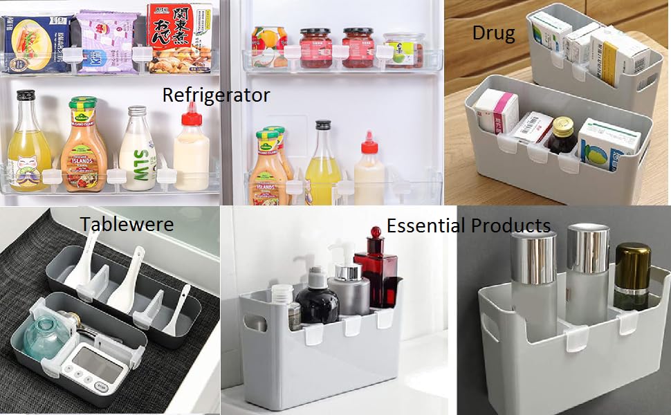 GION Refrigerator Internal Drawer Shelf Divider Clip Adjustable Fridge