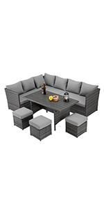 7 pieces patio furniture