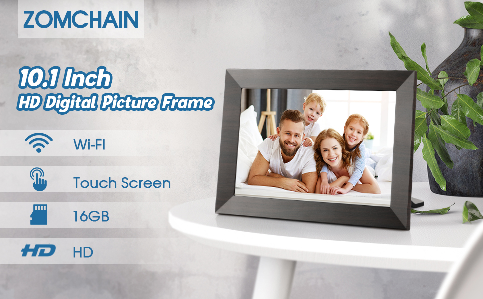 10.1 Inch Smart WiFi Digital Photo Frame, HD Touchscreen