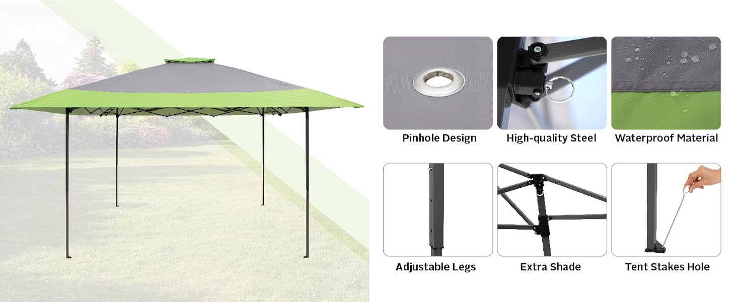 PHI VILLA PopUp Canopy Tent 13x13 Instant Shelter Outdoor