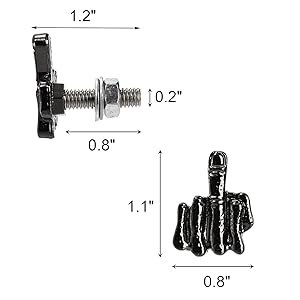 Yarlung 8 Pack License Plate Screws Kit, Finger Shape Stainless Steel License Plate Bolts Fasteners 