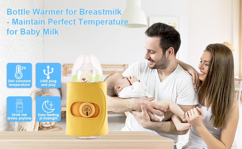 Bottle Warmer Bag, Baby Bottle Warmer Insulation Cover, Portable USB