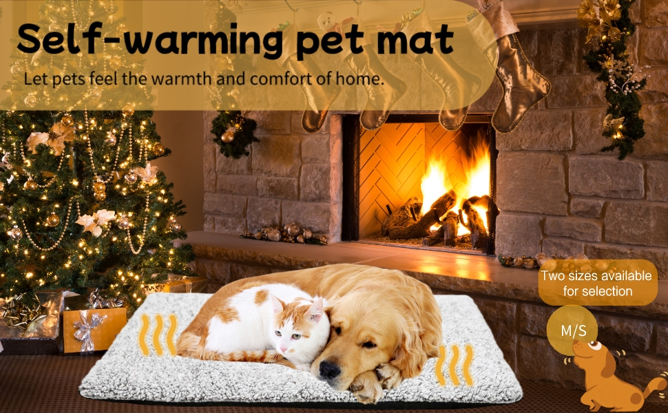 Little Bean Self Heating Pet Pad Cat Pad Dog Bed Pads Soft Warm NonElectric Warming Mat for