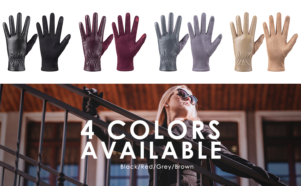 Solid color winter gloves