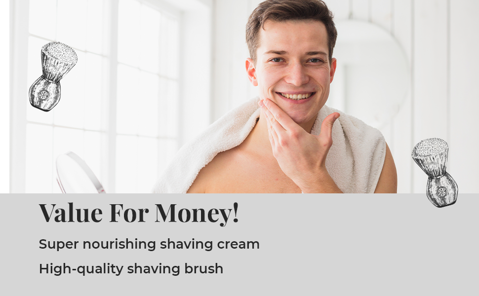 Citrowood Shaving Cream For Men With Shaving Brush